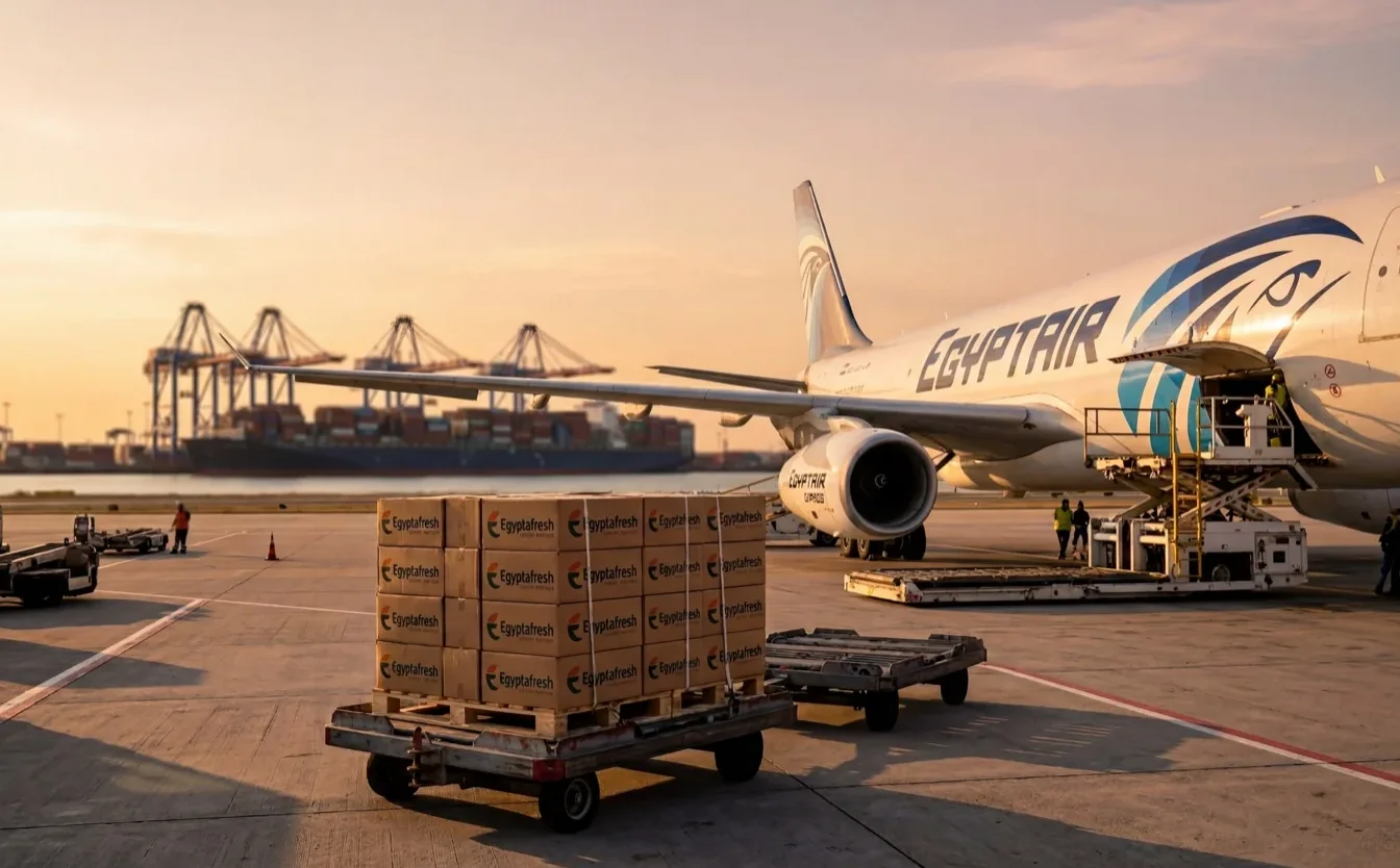 Air freight vs reefer sea freight comparison for Egyptian fresh produce export — cost and transit time analysis