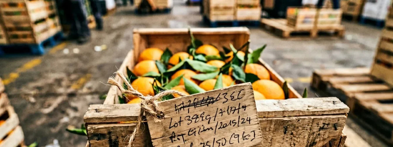 Fresh produce traceability documentation — batch lot tracking records for EU export compliance